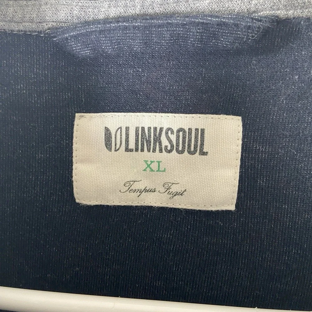 Linksoul Sweater Mens XL 1/4 Zip Mock Neck Pullover Lightweight Gray Golf Casual